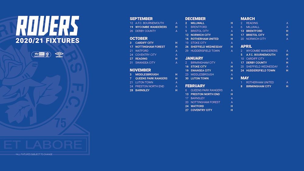 Download your fixtures wallpaper! rovers.co.uk